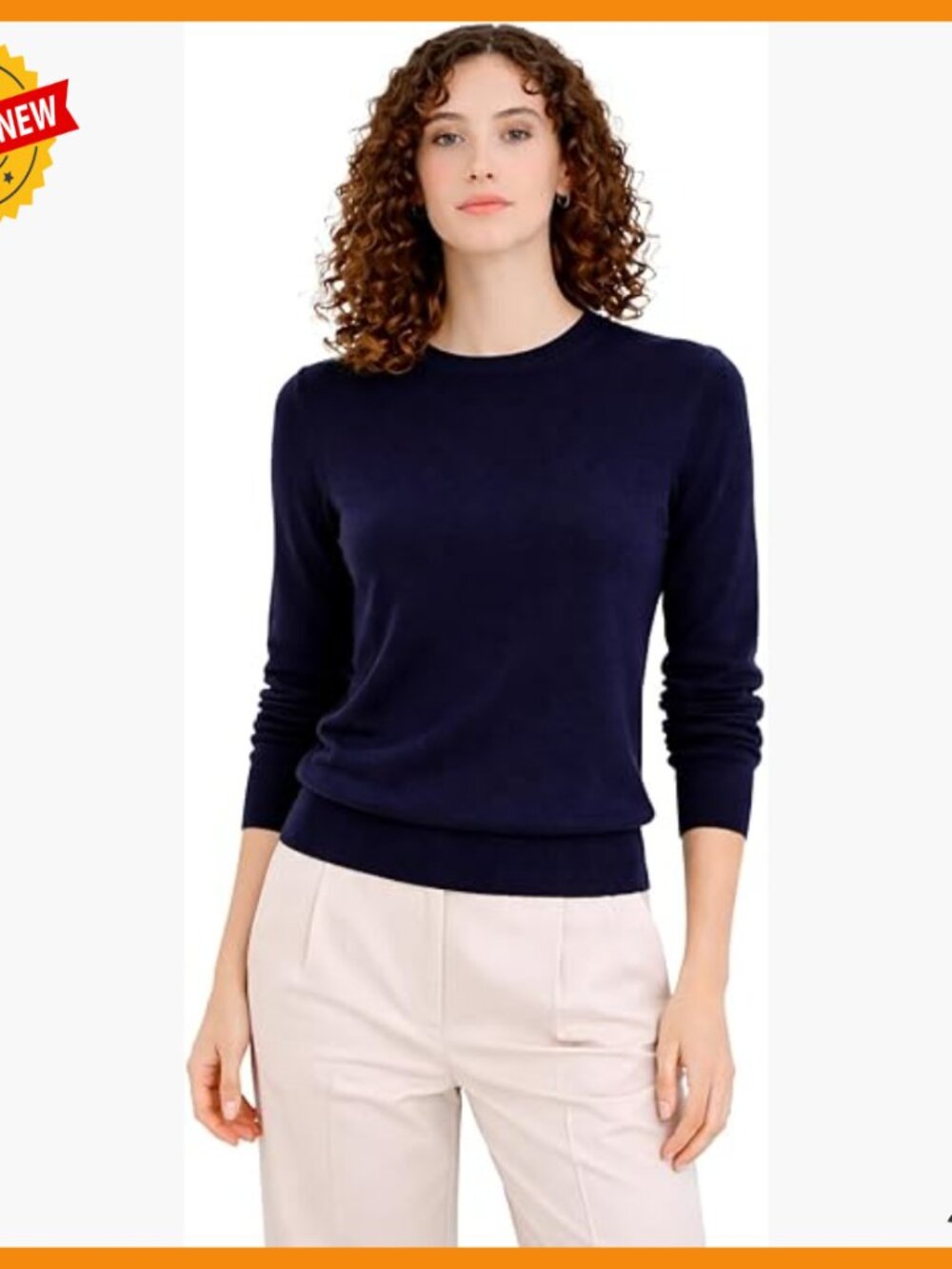 100% Pure Cashmere Crewneck Pullover Sweater Women's Essential Long Sleeve